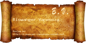 Biswanger Vanessza névjegykártya